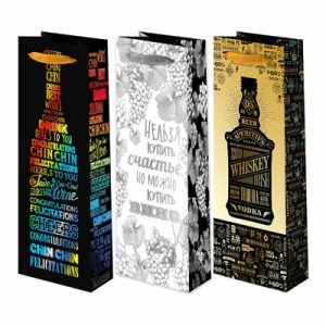 Пакет бумажный Бутылка 15х36см