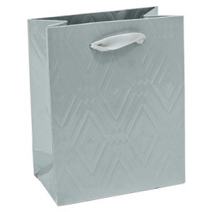 Пакет бумажный подарочный Элегант серебро 12х15см