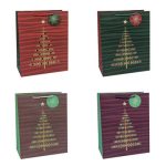 Пакет бумажный подарочный Елка глиттер микс26х32см