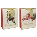 Пакет бумажный подарочный Новый год Люкс микс 26х32см