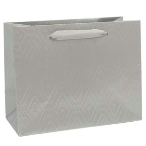 Пакет бумажный подарочный Элегант серебро 23х18см