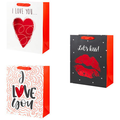 Пакет бумажный I LOVE YOU 26х32см/G