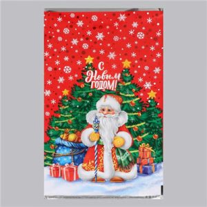 Пакет для конфет Дед Мороз елки 30х50см