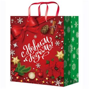 Пакет бумажный Новогодняя атмосфера 14х20см