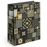 Пакет бумажный Орнамент из квадратов 26х33см