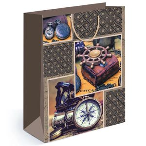 Пакет бумажный Компас и Штурвал 26х33см