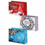 Пакет бумажный Новый год Елочные шары 32х26см