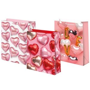 Пакет бумажный Сердца 22х31см