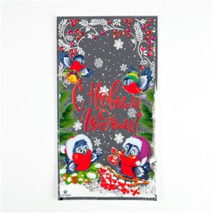 Пакет для конфет Снегири 20х35см