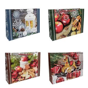 Пакет бумажный подарочный Новый год Услада микс 23х18см