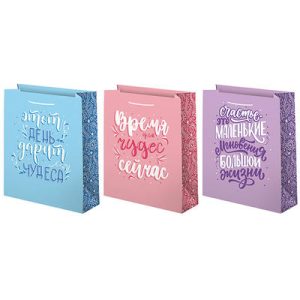 Пакет бумажный ВРЕМЯ ДЛЯ ЧУДЕС 18х23см