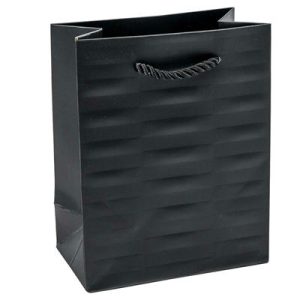 Пакет бумажный подарочный Престиж черный 12х15см