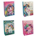 Пакет бумажный подарочный Единорог микс 32х45см