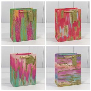 Пакет бумажный подарочный Акварель микс 18х23см