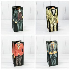 Пакет бумажный подарочный Мужской микс 14х35см