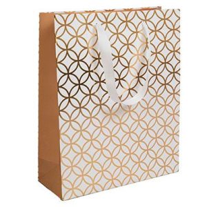 Пакет бумажный Узор золотой 26х32см