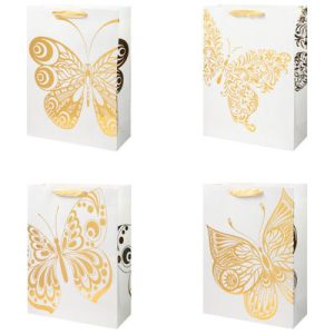 Пакет бумажный Золотая бабочка 30х40см/G