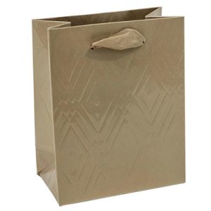 Пакет бумажный подарочный Элегант золото 12х15см