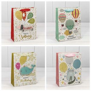 Пакет бумажный подарочный HB Шары 3D микс 18х23см