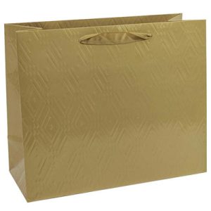 Пакет бумажный подарочный Элегант золото 32х26см