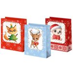 Пакет бумажный Новый год Зверюшки 33х45см