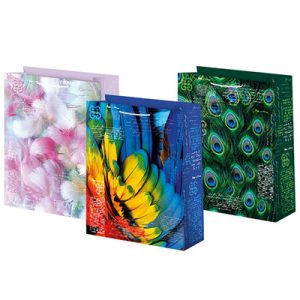 Пакет бумажный Перья 26х32см