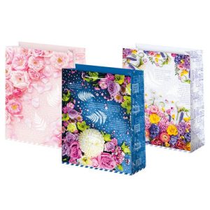 Пакет бумажный Цветы 33х45см