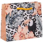 Пакет бумажный Попугай тропики 27х23см