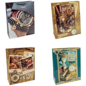 Пакет бумажный подарочный Мужская жизнь микс 18х23