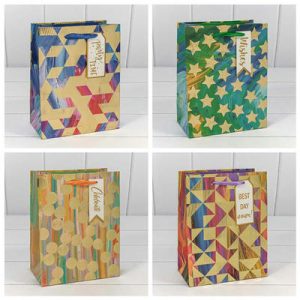 Пакет бумажный подарочный Геометрия микс 18х23см