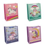 Пакет бумажный подарочный Единорог 3D микс 26х32см