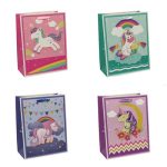 Пакет бумажный подарочный Единорог 3D микс 18х23см