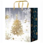 Пакет бумажный Снегирь золотистый 14х20см