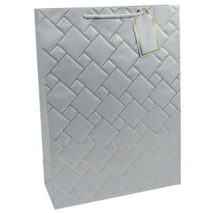 Пакет бумажный подарочный Система с тис сереб31х42