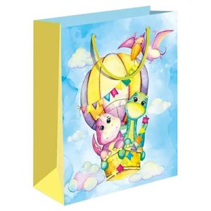 Пакет бумажный Динозаврики 18х23см