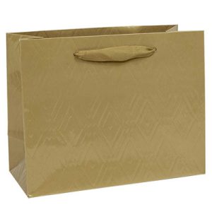 Пакет бумажный подарочный Элегант золото 23х18см