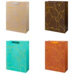 Пакет бумажный Золотые трещины 30х40см/G