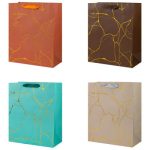 Пакет бумажный Золотые трещины 26х32см/G