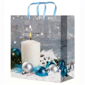 Пакет бумажный Новый год Уютный вечер 14х20см