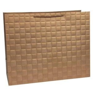 Пакет бумажный подарочный Квадраты бронз 55х40см