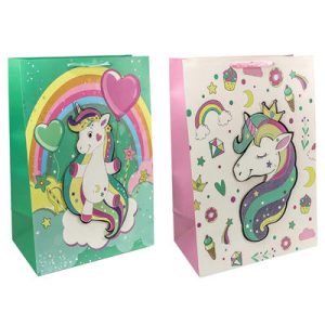 Пакет бумажный подарочный Единорог 3D микс 42х62см
