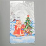 Пакет для конфет Дед Мороз заяц 30х50см