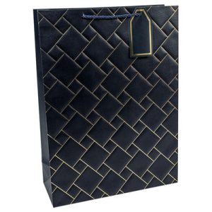 Пакет бумажный подарочный Система с тис син 31х42