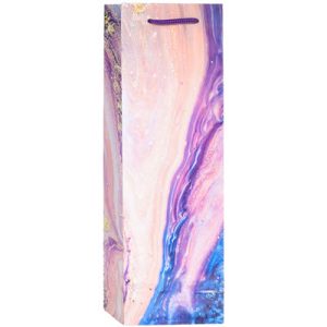 Пакет бумажный Мрамор с золотом 12х36см