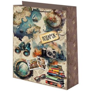 Пакет бумажный ПОДАРОК Путешественник 41х56см