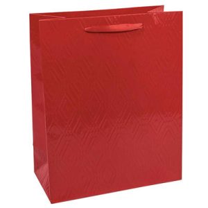Пакет бумажный подарочный Элегант красный 26х32см
