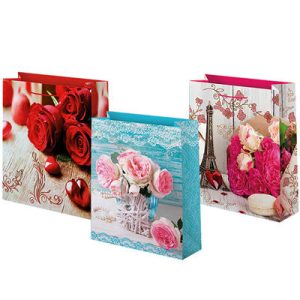 Пакет бумажный Розы 18х23см