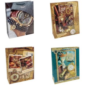 Пакет бумажный подарочный Мужская жизнь микс 26х32