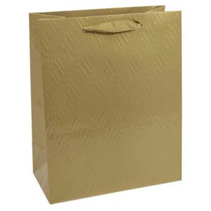 Пакет бумажный подарочный Элегант золото 26х32см