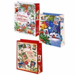 Пакет бумажный Новый год Марки 18х23см